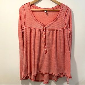 We The Free / Free People Waffle Knit Hi-Low Top